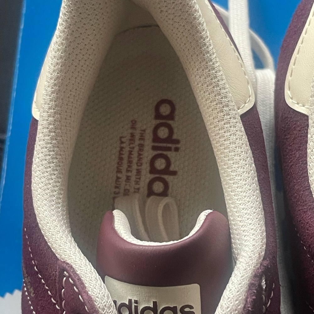 Brand New Women’s Adidas Superstars Maroon and Off-White Sneakers 7.5 - Picture 8 of 10